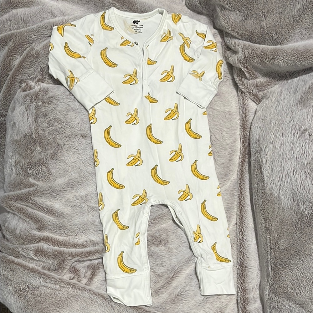 Monica and Andy - Banana Print 12-18 Month Onesie